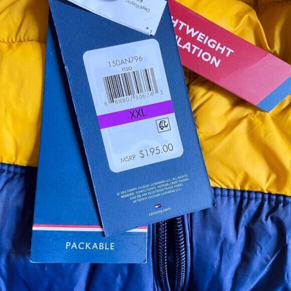 Tommy Hilfiger Packable Nylon Lightweight Colourful Puffer Jacket XXL - Picture 5 of 10
